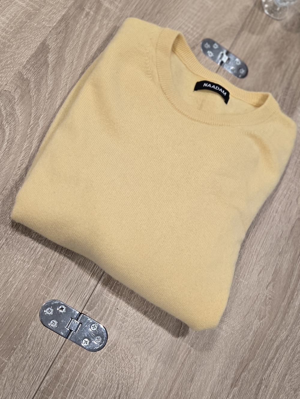NAADAM Pale Yellow Cashmere Sweater Size Large